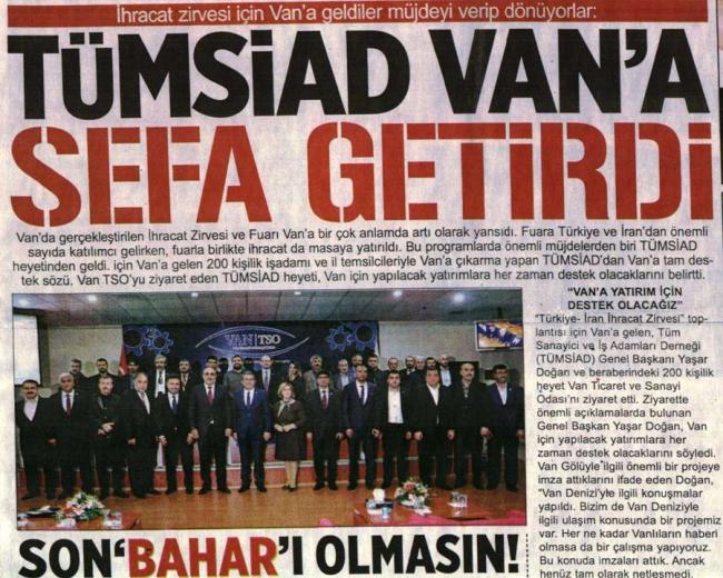 TÜMSİAD VAN 'A SEFA GETİRDİ.