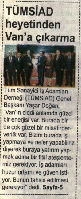 TÜMSİAD HEYETİNDEN VAN A ÇIKARMA..