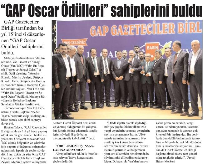 GAP DSCAR ÖDÜLLERİ' SAHİPLERİNİ BULDU