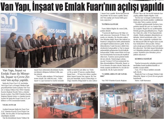 VAN YAPI İNŞAAT VE EMLAK FUARI NIN AÇILIŞI YAPILDI