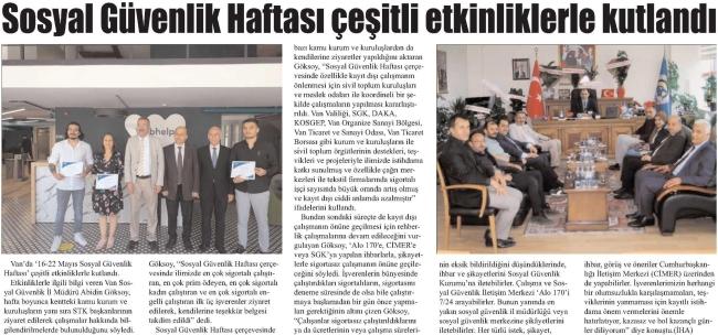 SOSYAL GÜVENLİK HAFTASI ÇEŞİTLİ ETKİNLİKLERLE KUTLANDI