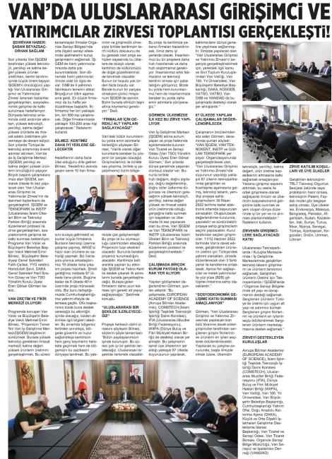 ULUSLARARASI PROJELER VAN DA TARTIŞILACAK