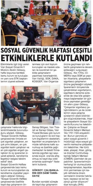 SOSYAL GÜVENLİK HAFTASI ÇEŞİTLİ ETKİNLİKLERLE KUTLANDI