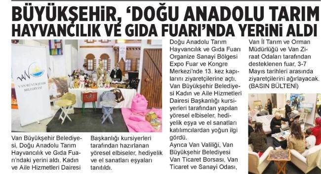 TARIM HAYVANCILIK VE GIDA FUARI'NDA YERİNİ ALDI VAN BÜYÜKŞEHİR