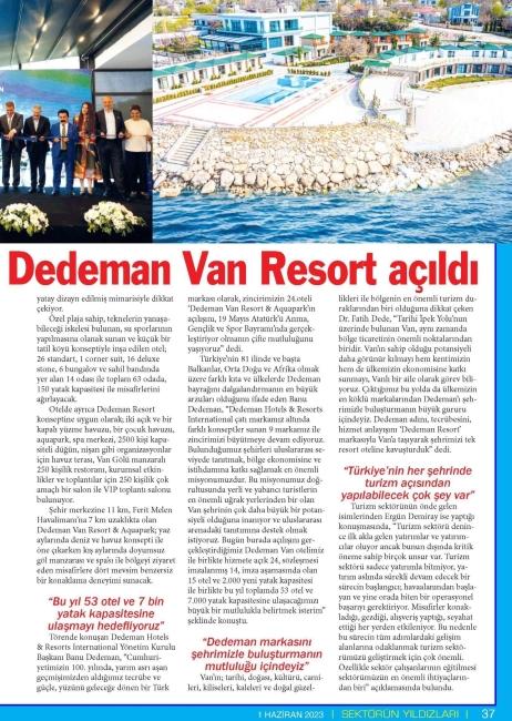 DEDEMAN IN VAN DAKİ İLK OTELİ DEDEMAN