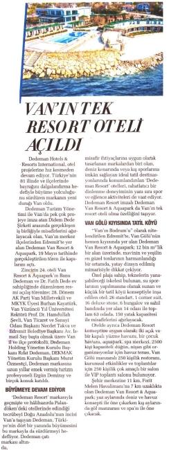 VAN' IN TEK RESORTOTELT AÇILDI