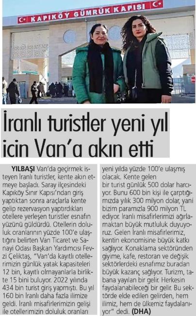 İRANLI TURİSTLER YENİ YIL İÇİN VAN'A AKIN ETTİ