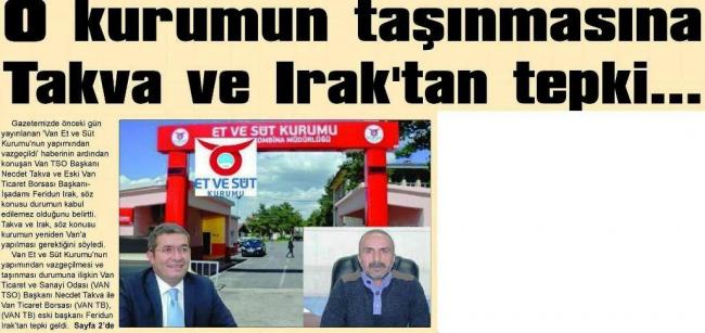 O KURUMUN TAŞINMASINA TAKVA VE IRAK'TAN TEPKİ...