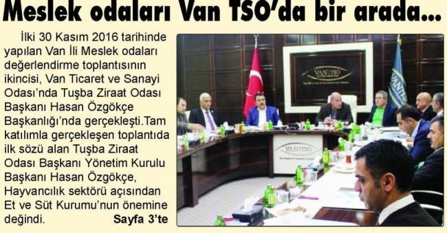 MESLEK ODALARI VAN TSO' DA BİR ARADA...