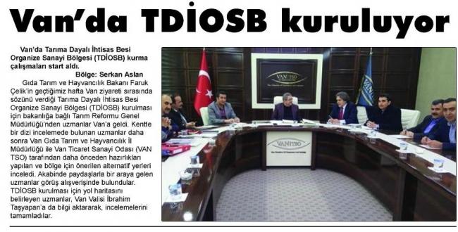 VAN'DA TDİOSB KURULUYOR