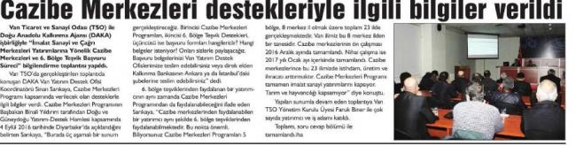 CAZİBE MERKEZLERİ DESTEKLERİYLE İLGİLİ BİLGİLER VERİLDİ