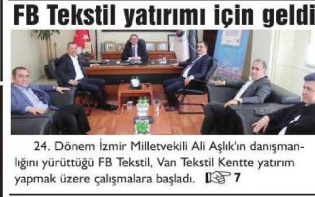 FB TEKSTİL YATIRIMI İÇİN GELDİ