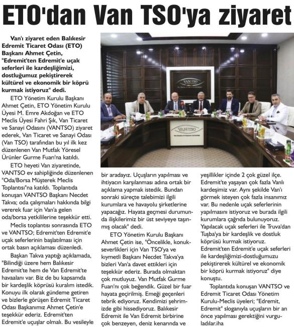 ETO' DAN VAN TSO' YA ZİYARET