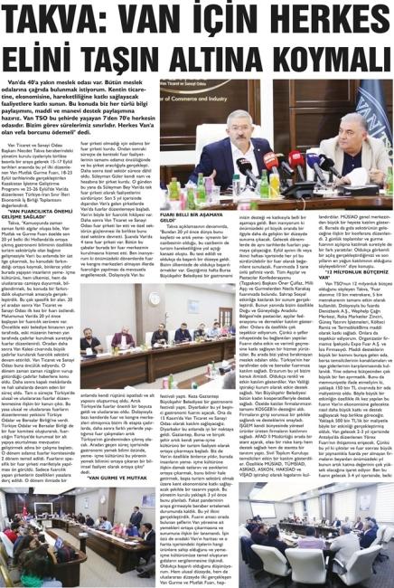 TAKVA: VAN İÇİN HERKES ELİNİ TAŞIN ALTINA KOYMALI