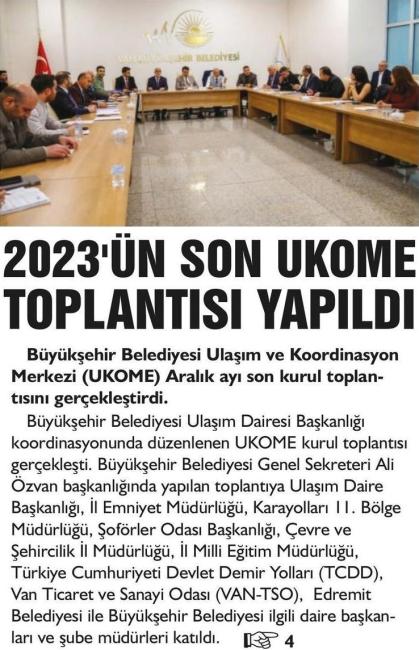 2023' UN SON UK0ME TOPLANTISI YAPILDI